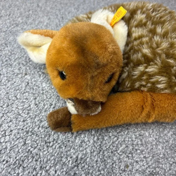 Steiff lorli Fawn laying down spotted deer Brown ear tag 1831/20 vtg curled up
